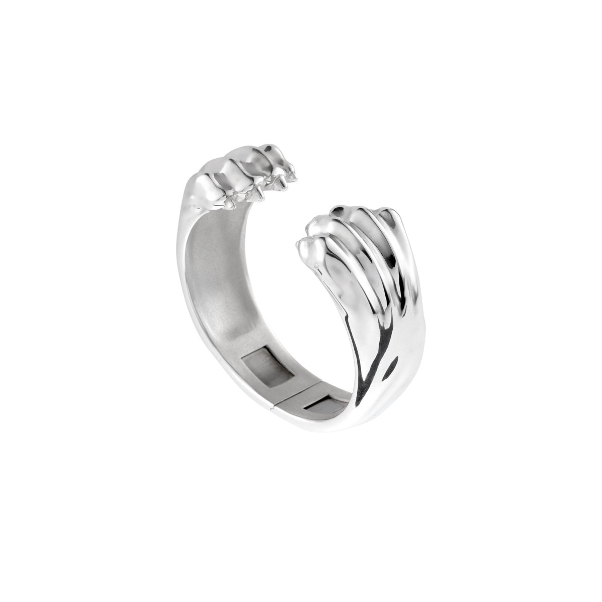 Christofle Patte de Lion Rhodium-Plated Sterling Silver Cuff Bracelet, view 2