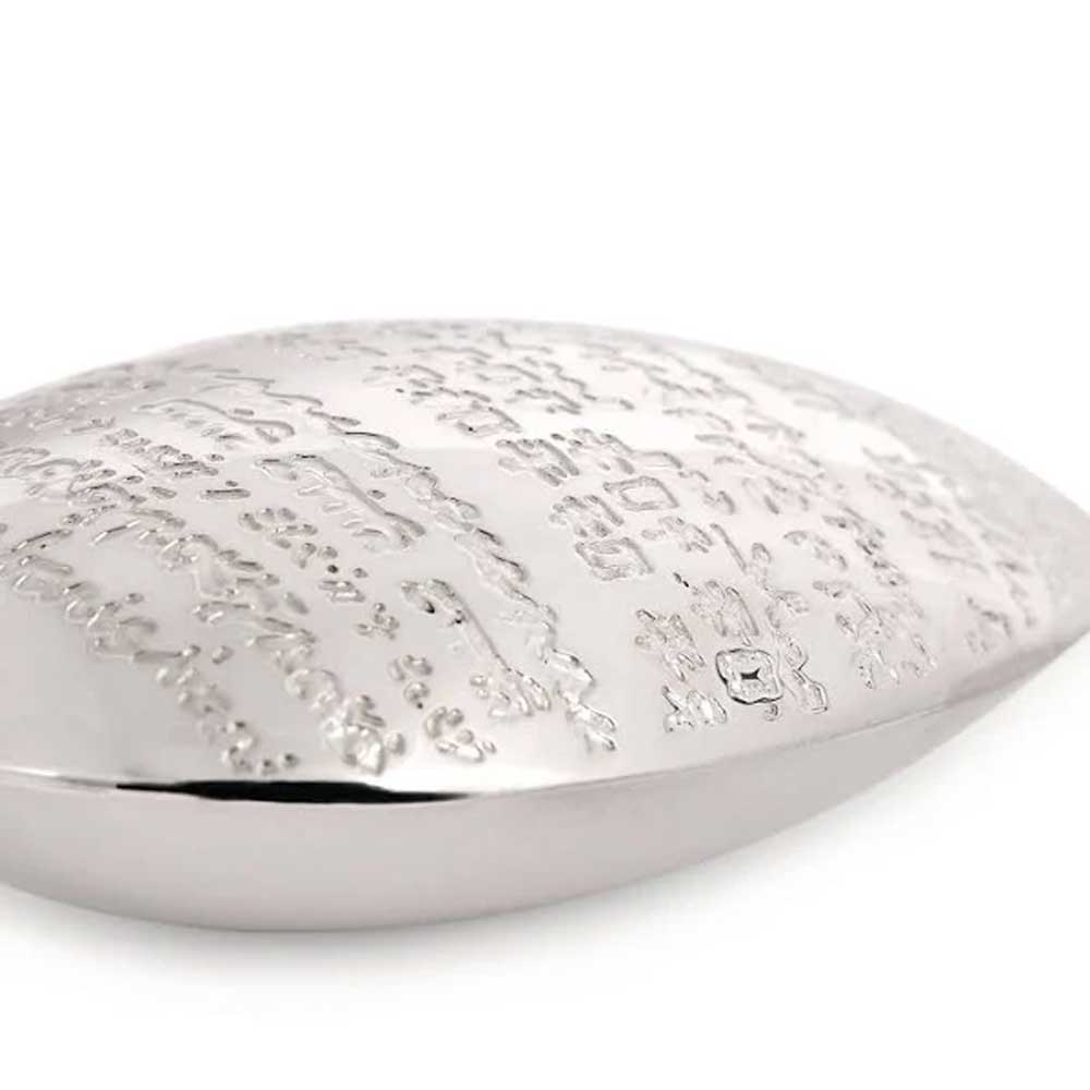 christole silver-plated Peace paperweight, with the word "peace" etched on it in 49 languages