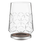 Christofle Madison 6 Glass, Wood and Silver-Plated Hurricane in silver-plate on a white background