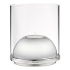 Christofle Oh de Christofle Small Stainless Steel & Glass Hurricane in stainless steel on a white background