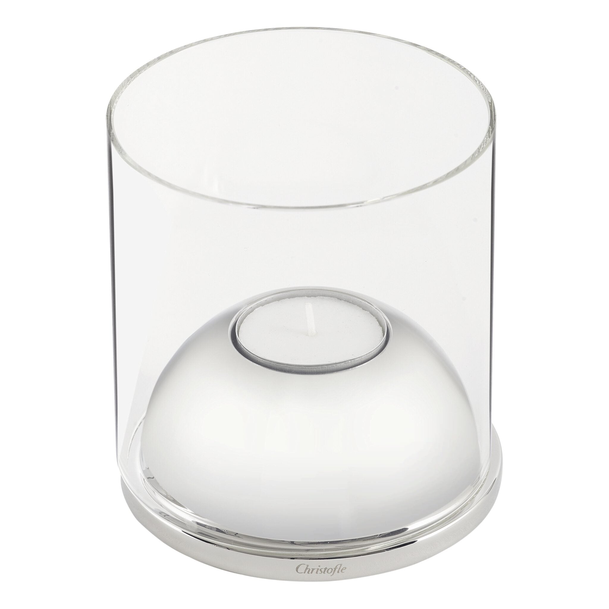 Christofle Oh de Christofle Small Stainless Steel & Glass Hurricane — additional view