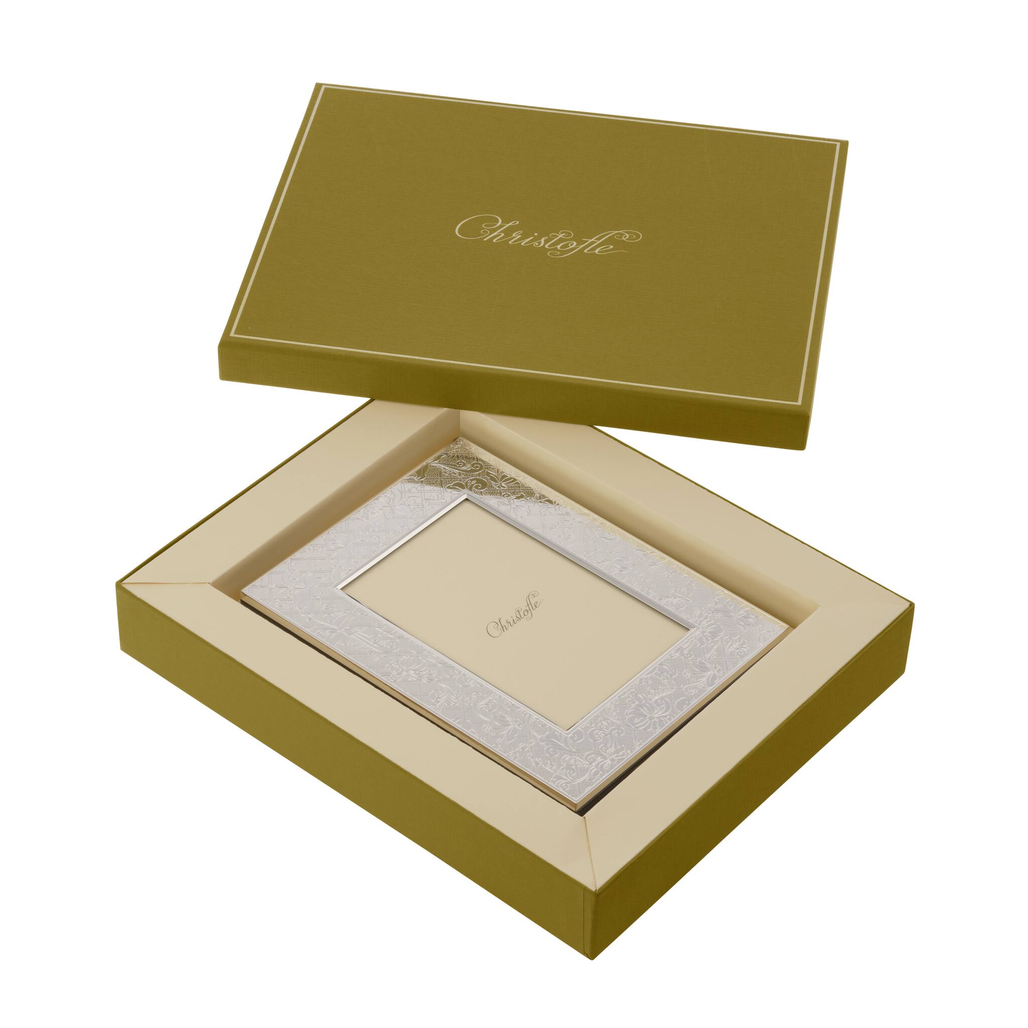 Christofle Jardin d'Eden Silver-Plated Picture Frame - 4 X 6 in in silver-plate on a white background