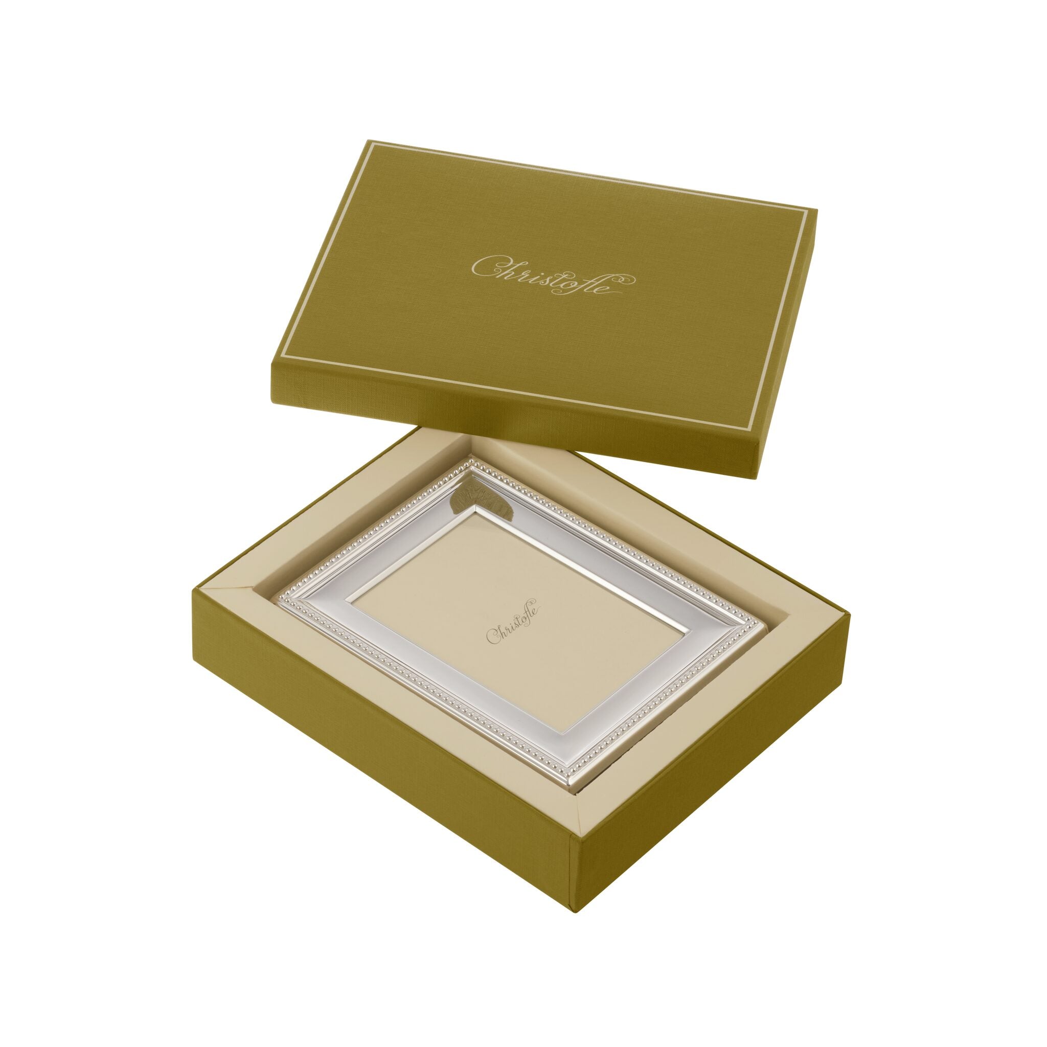 Christofle Perles Silver-Plated Picture Frame - 4 X 6 in in silver-plate on a white background
