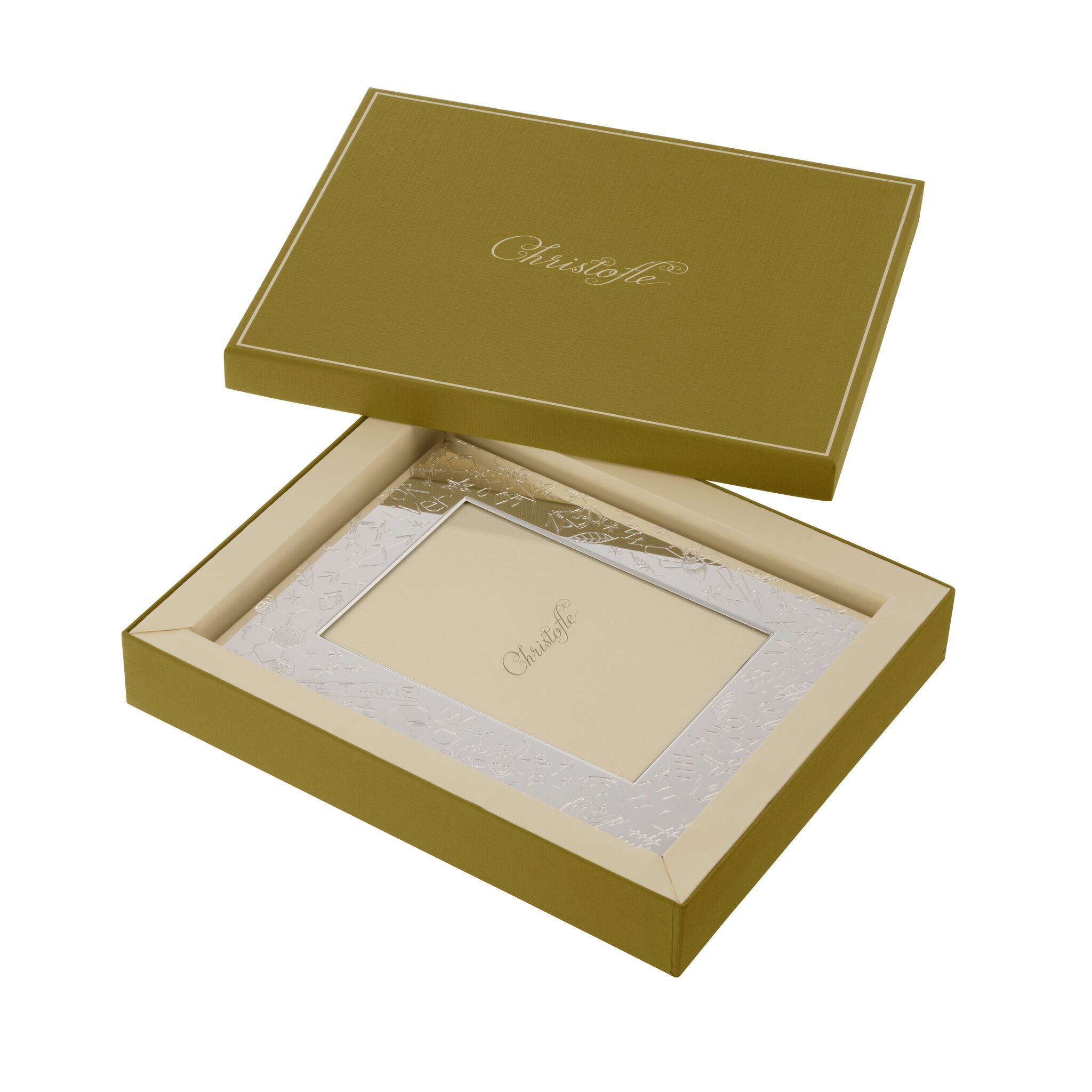 Christofle Graffiti Silver-Plated Picture Frame - 5 X 7 in in silver-plate on a white background