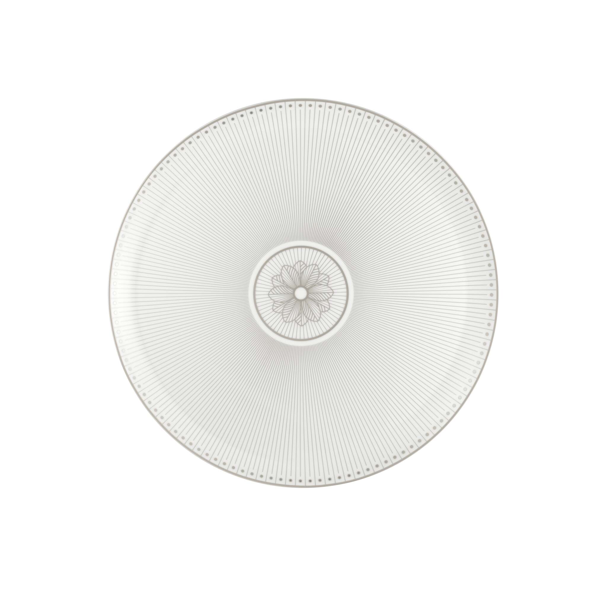Christofle Malmaison Porcelain Pie Dish Platinum Finish in porcelain on a white background