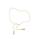 Christofle Pompon 18K Gilded Sterling Silver Long Tie Necklace - Belt on a white background