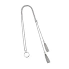 Christofle Pompon Sterling Silver Eyeglass Holder Long Necklace on a white background