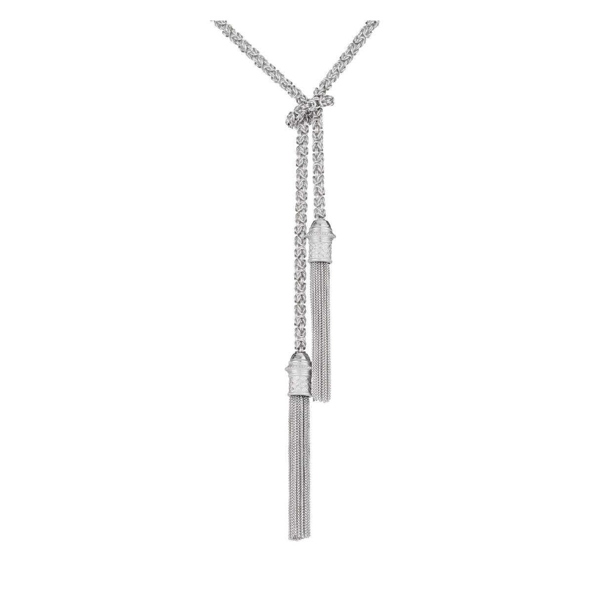 Christofle Pompon Sterling Silver Long Tie Necklace - Belt, view 2