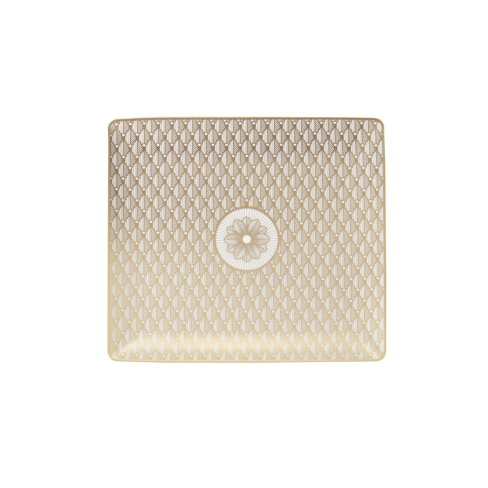 Christofle Malmaison Gold Finish Porcelain Rectangular Tray - 6.7 X 6 in — additional view