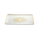 Christofle Malmaison Gold Finish Rectangular Porcelain Tray - 8.7 X 8 in in porcelain on a white background