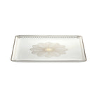Christofle Malmaison Platinum Finish Rectangular Porcelain Tray - 8.7 X 8 in in porcelain on a white background