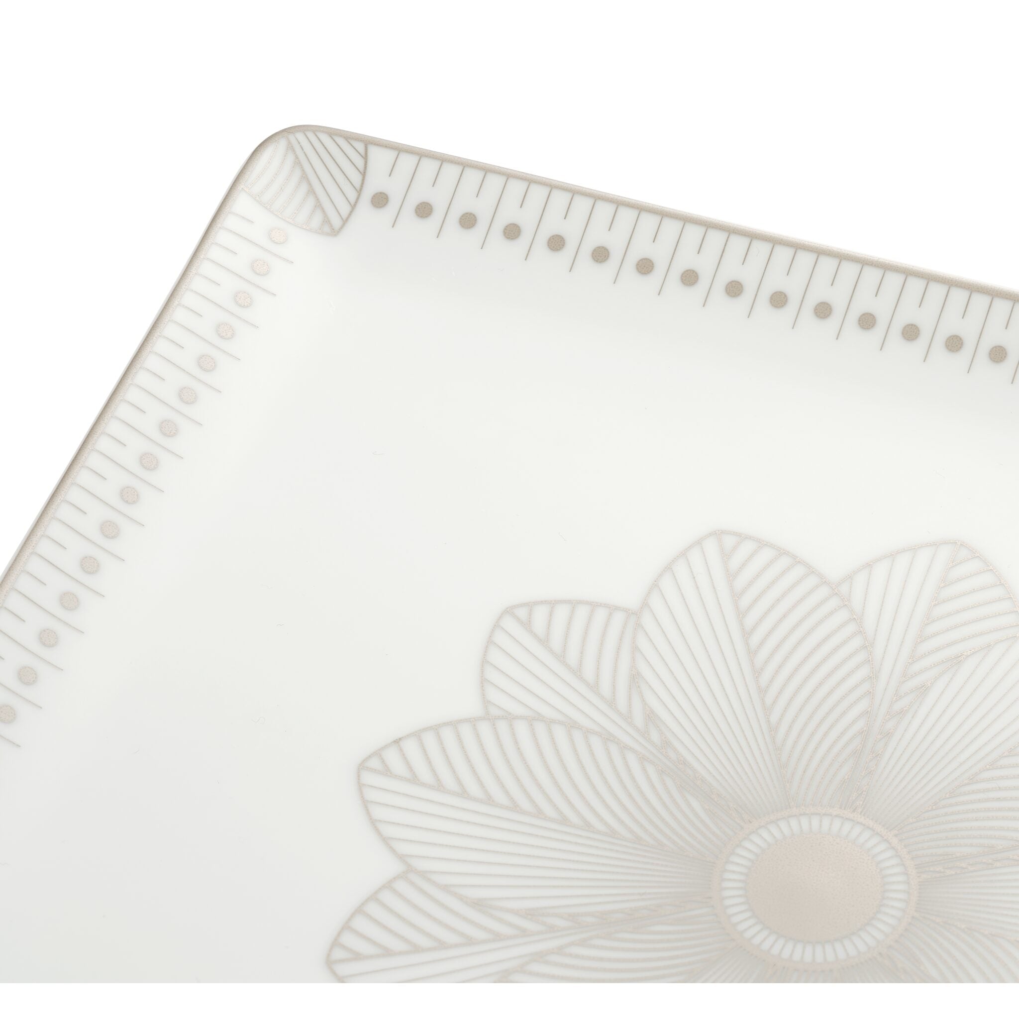 Christofle Malmaison Platinum Finish Rectangular Porcelain Tray - 8.7 X 8 in — additional view
