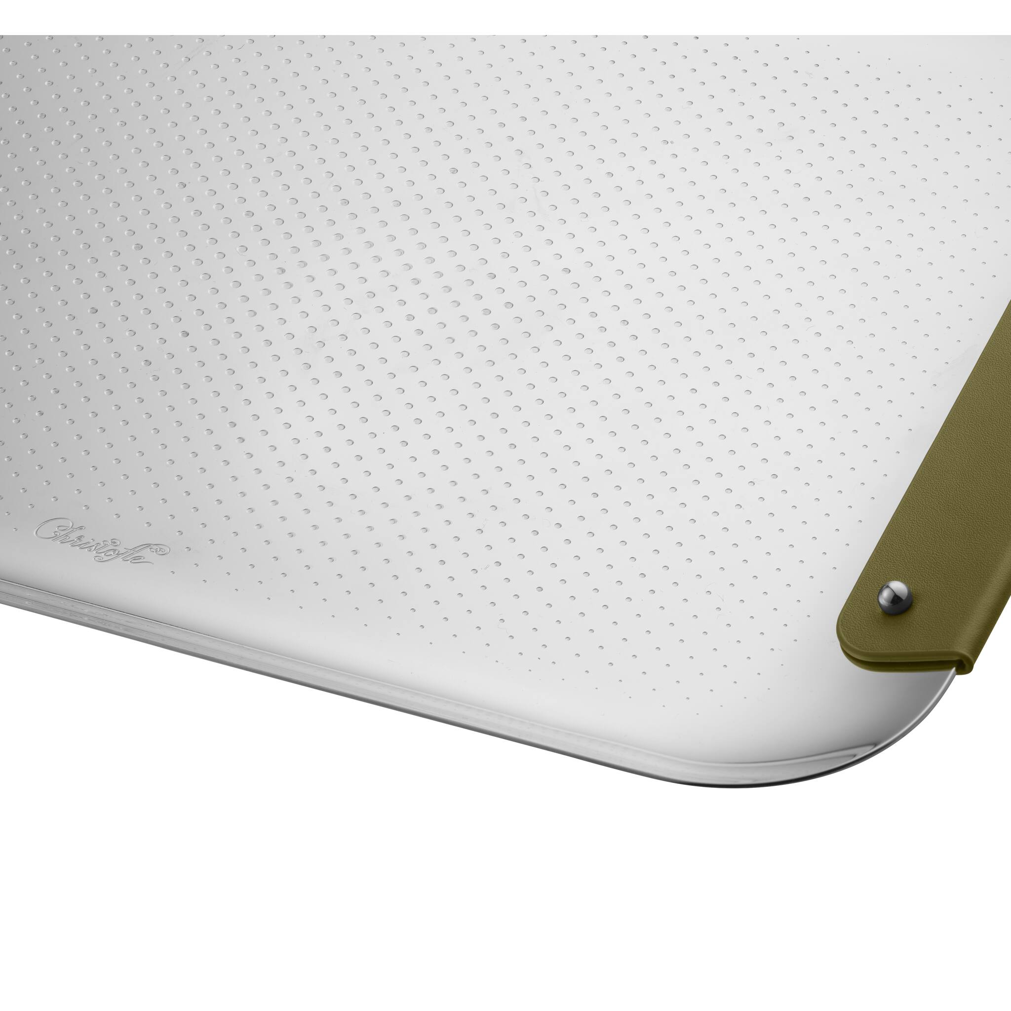 Christofle Stainless Steel Imperial Green Handle Rectangular Tray - 13 X 9 in — additional view