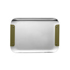 Christofle Stainless Steel Imperial Green Handle Rectangular Tray - 13 X 9 in — additional view