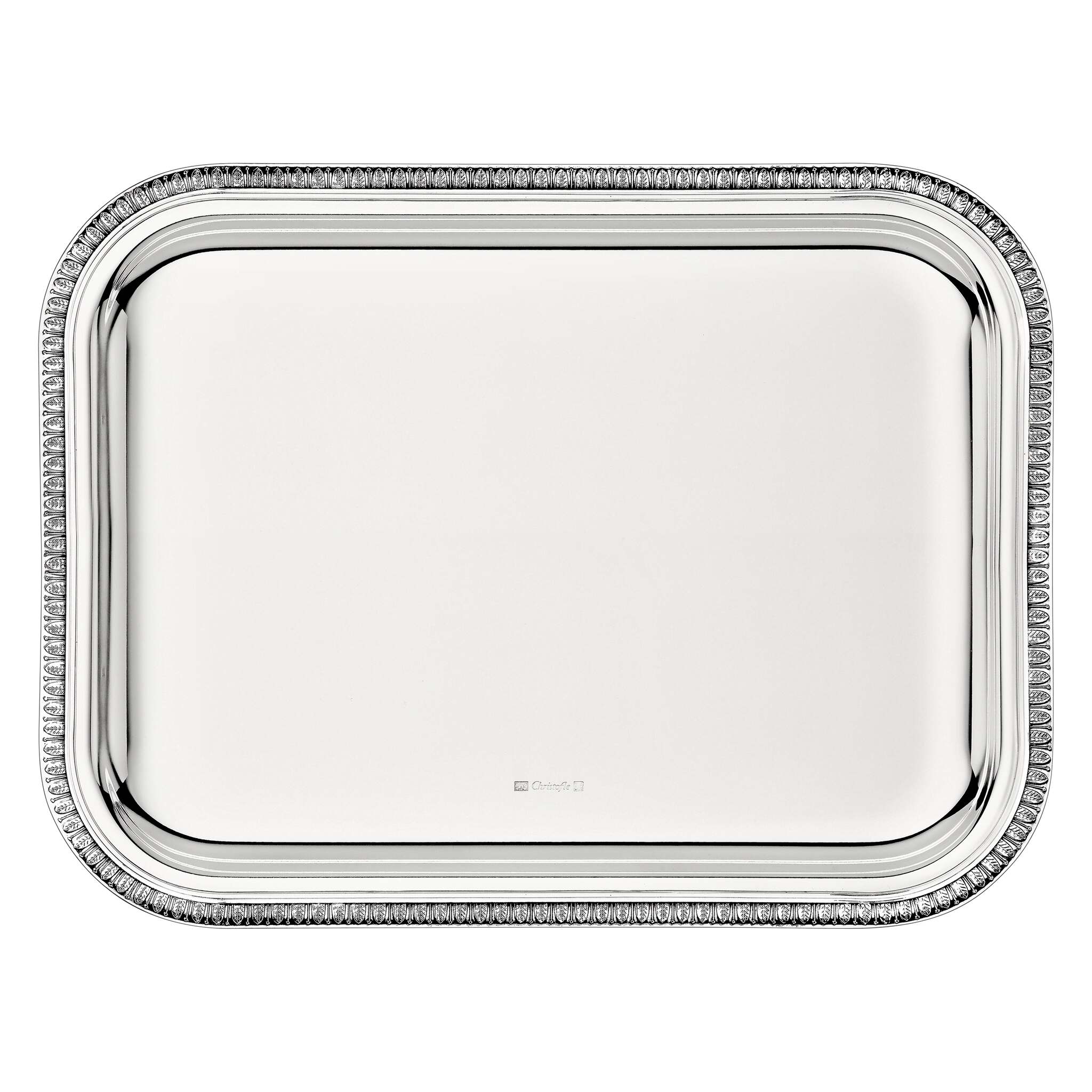 Christofle Malmaison Silver-Plated Tray 10 X 8 in in silver-plate on a white background