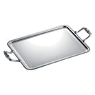 Christofle Malmaison Silver-Plated Rectangular Serving Tray with Handles in silver-plate on a white background