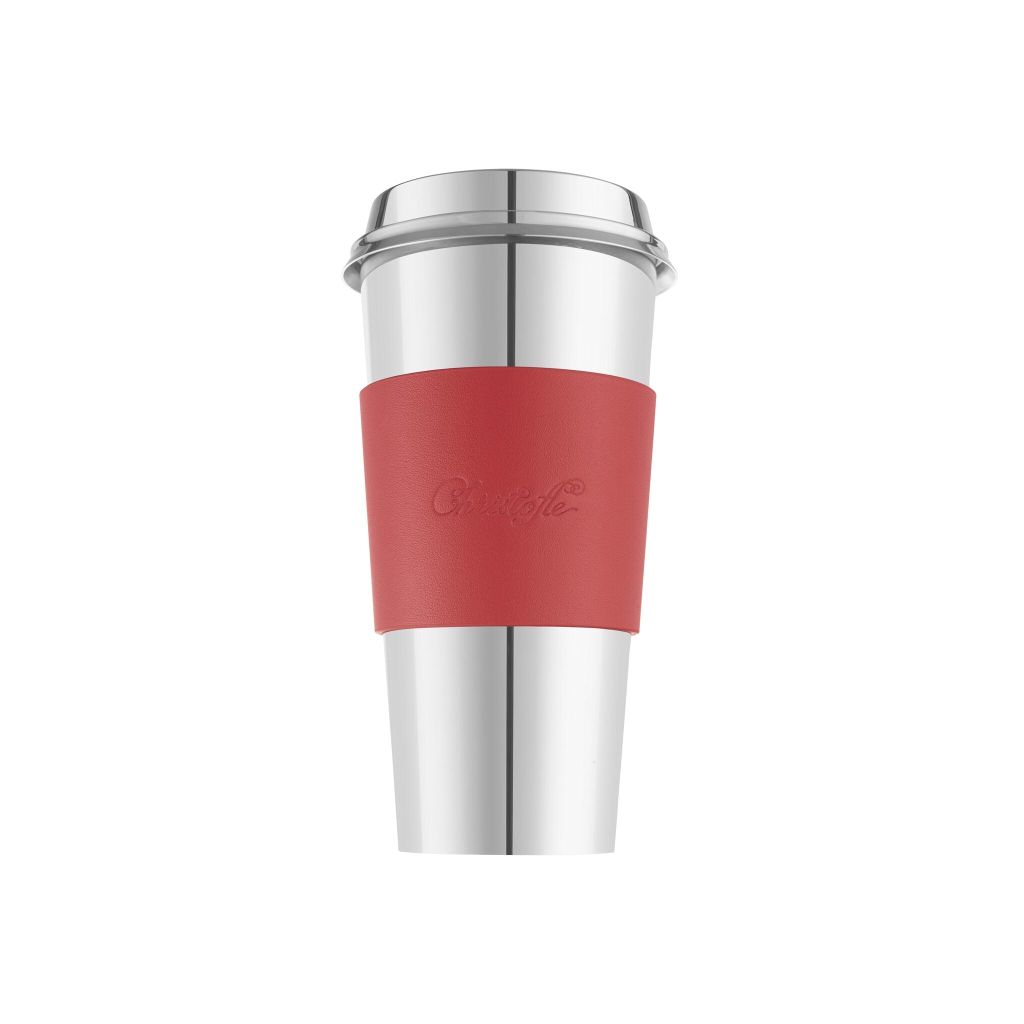 Christofle Red Leather Cuff for Stainless Steel Coffee Cup — additional view