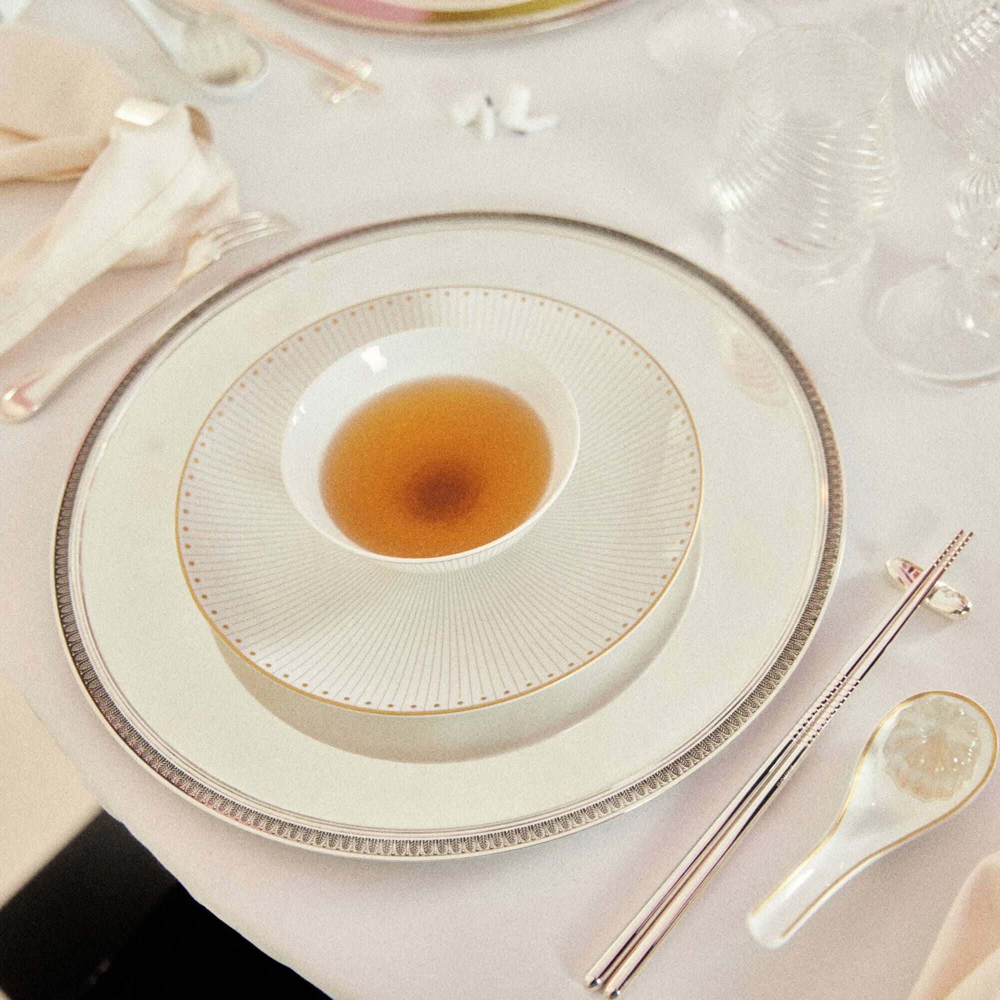 Christofle Porcelain Chinese Rice Bowl Gold Finish — additional view