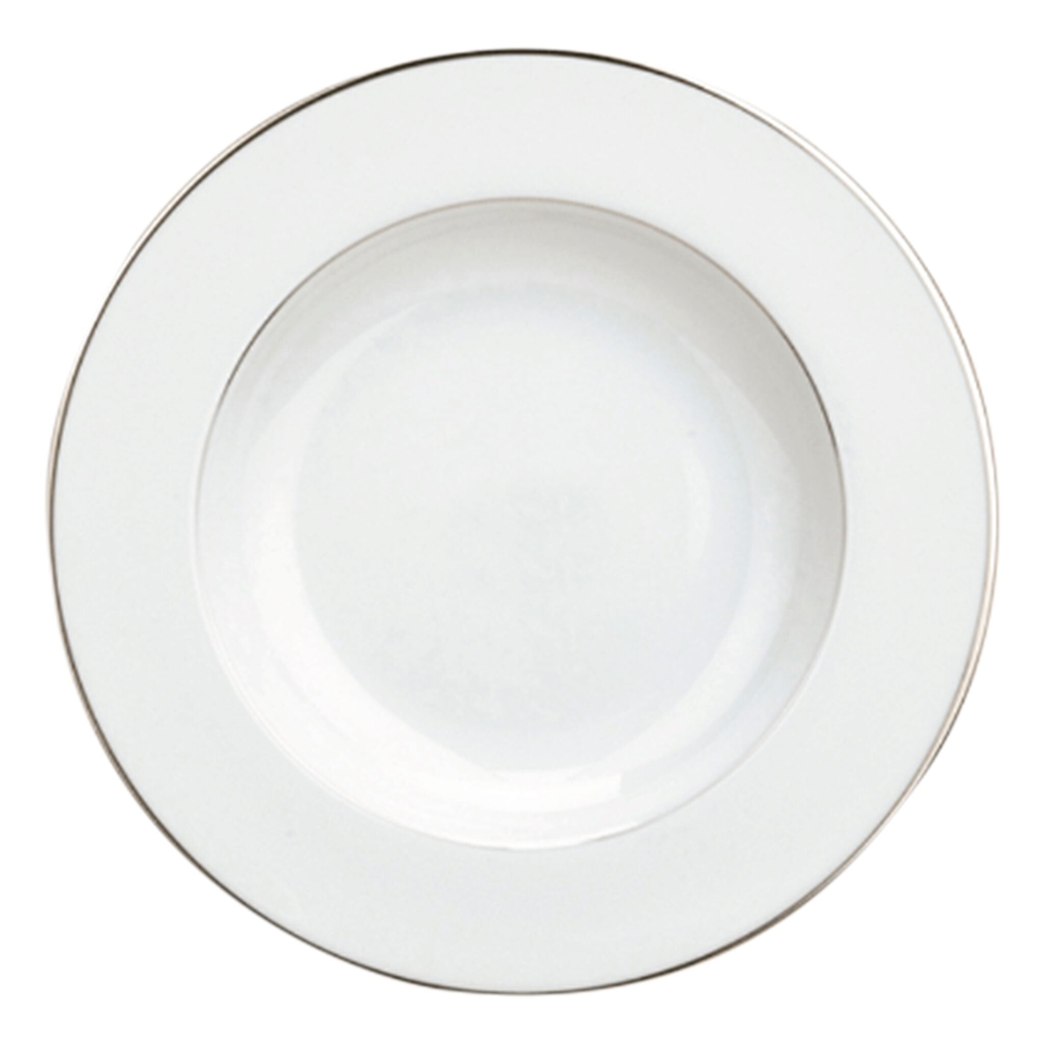 Christofle Albi Porcelain Rimmed Soup Plate in porcelain on a white background