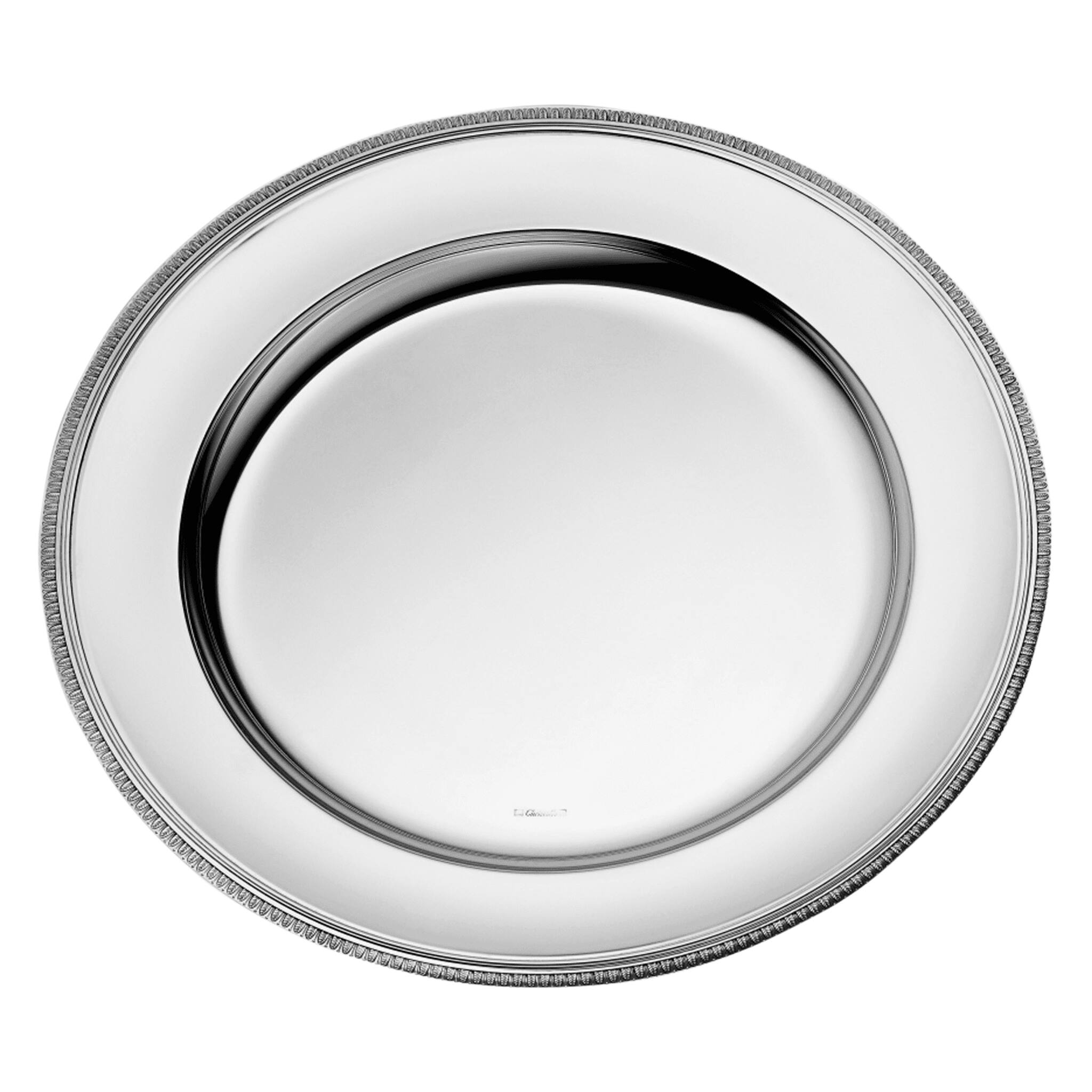 Christofle Malmaison Silver-Plated Platter 16 in in silver-plate on a white background