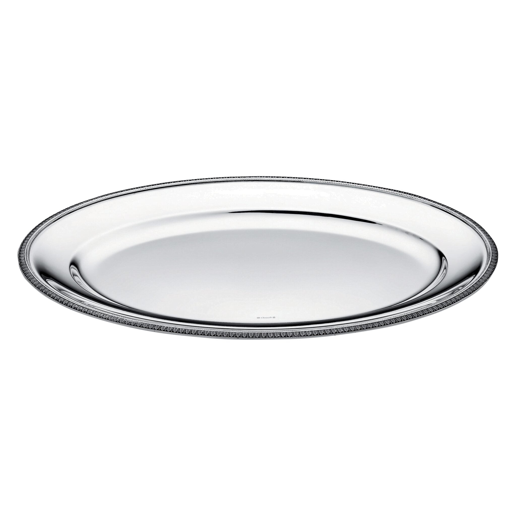 Christofle Silver-Plated Oval Platter 18 in in silver-plate on a white background