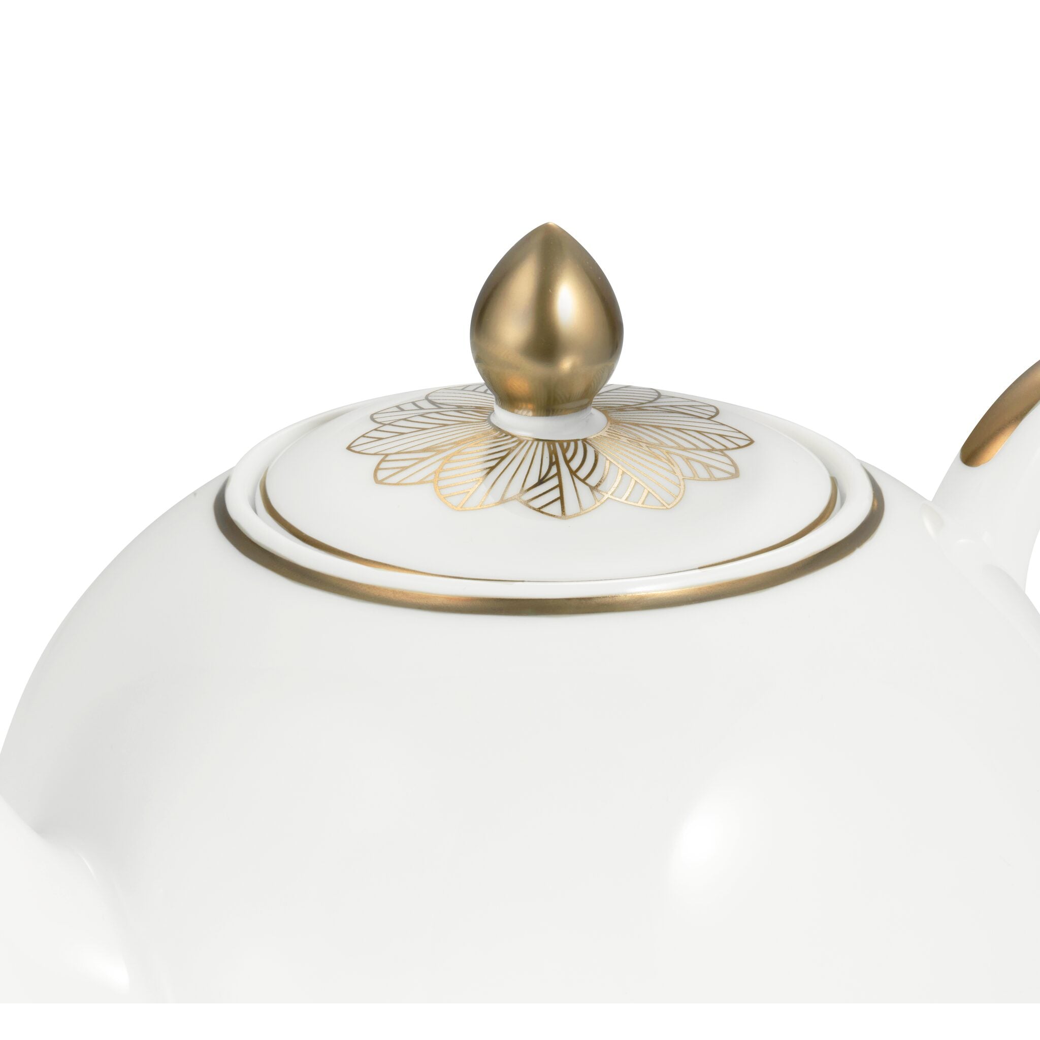 Christofle Malmaison Gold Porcelain Round Teapot - 50 Oz — additional view