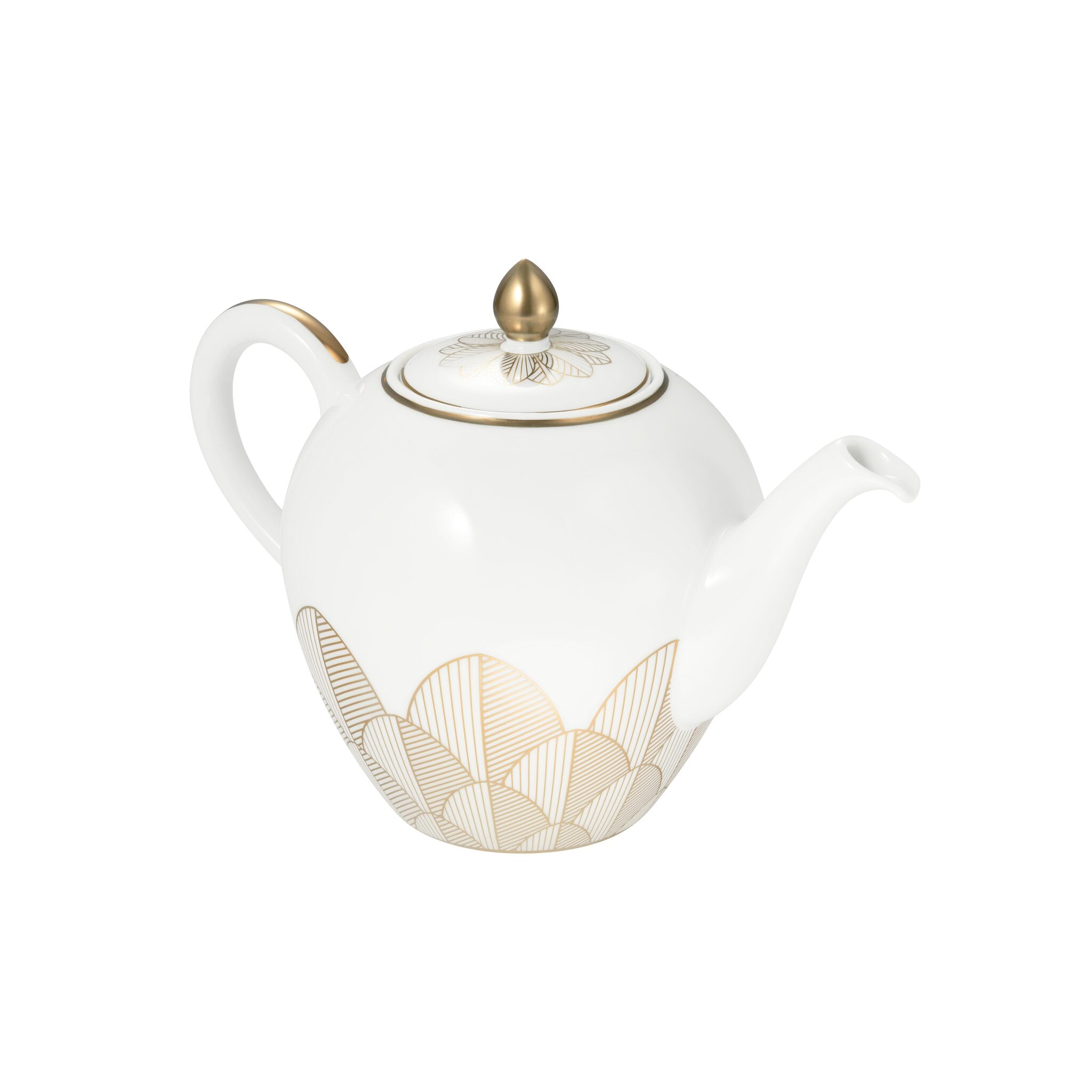 Christofle Malmaison Gold Porcelain Round Teapot - 50 Oz — additional view