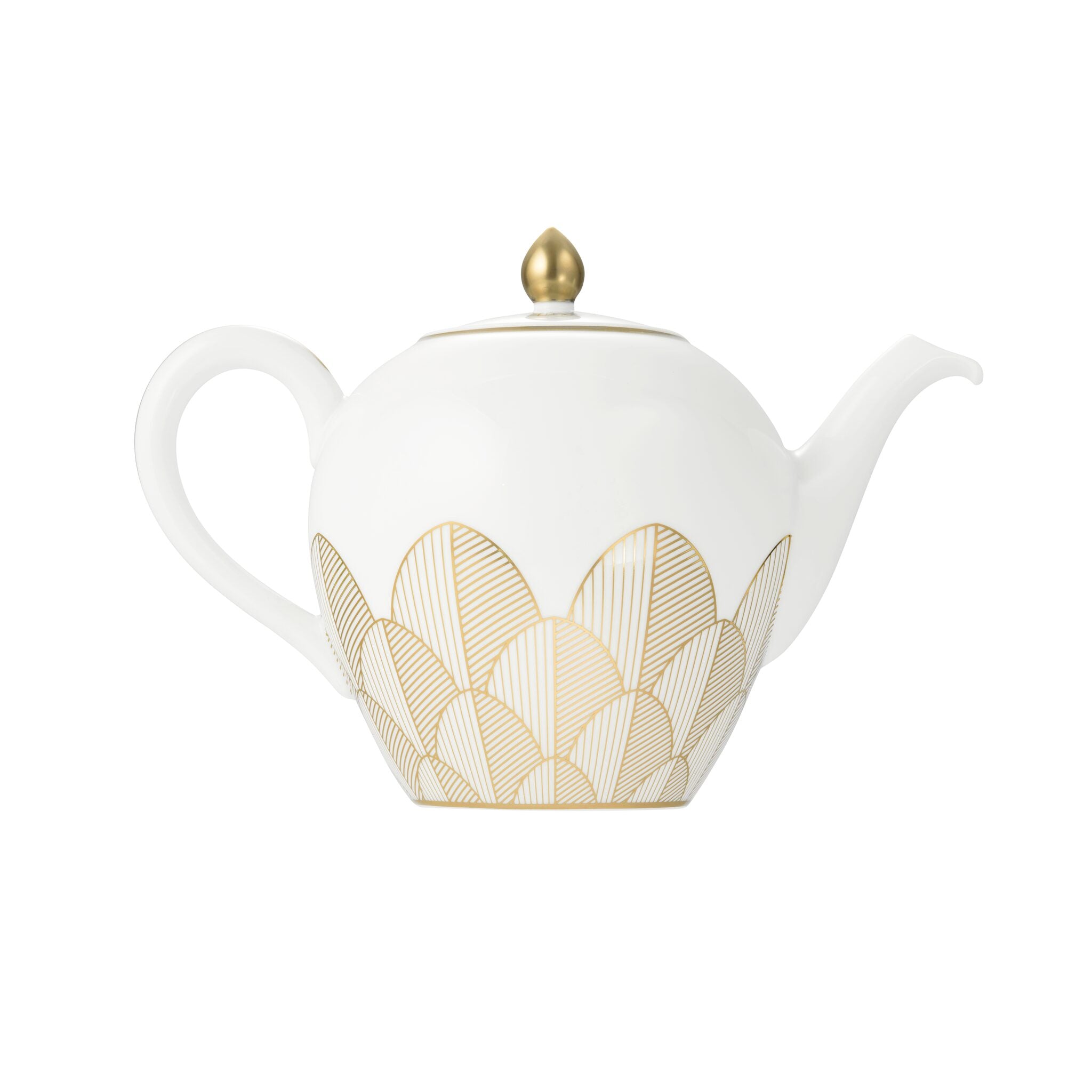 Christofle Malmaison Gold Porcelain Round Teapot - 50 Oz — additional view