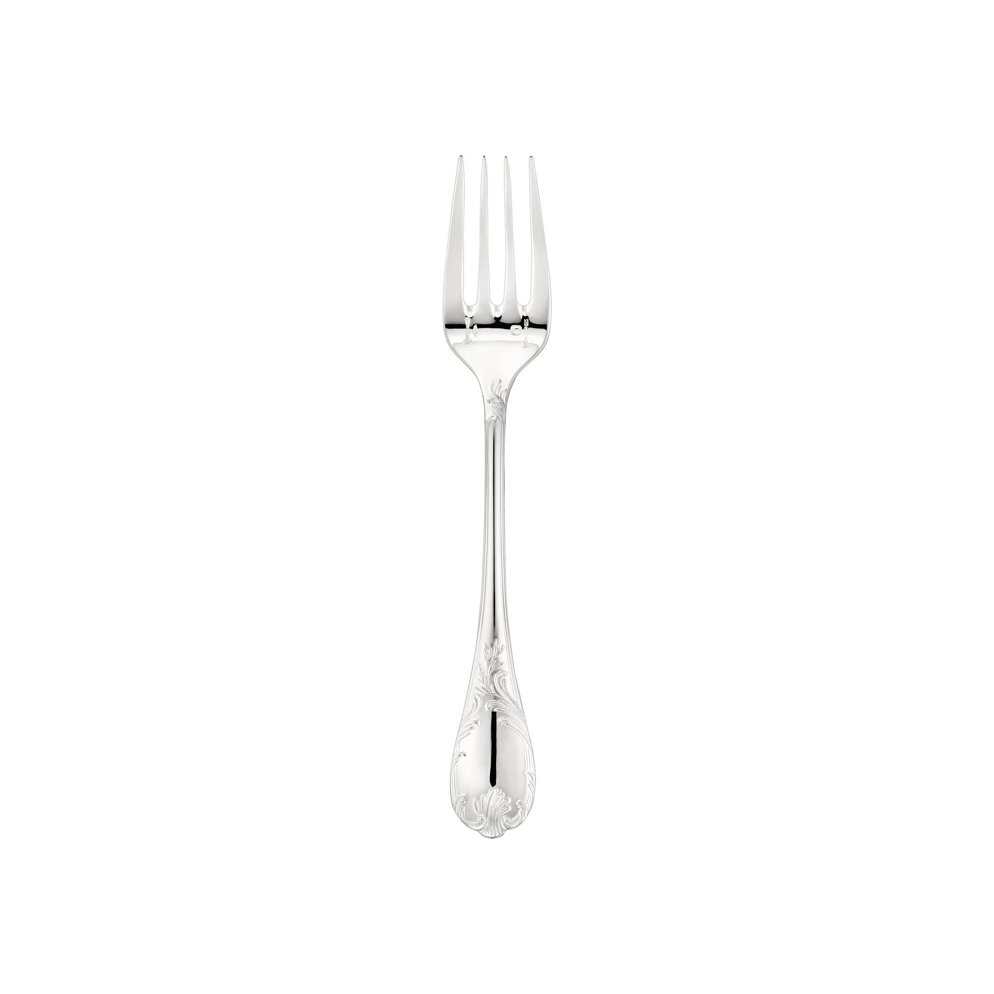 Christofle Marly Sterling Silver Salad Fork in sterling silver on a white background