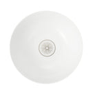 Christofle Malmaison Platinum Finish Porcelain Salad Serving Bowl in porcelain on a white background