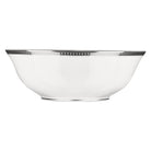 Christofle Malmaison Porcelain Salad Bowl Platinum Finish in porcelain on a white background