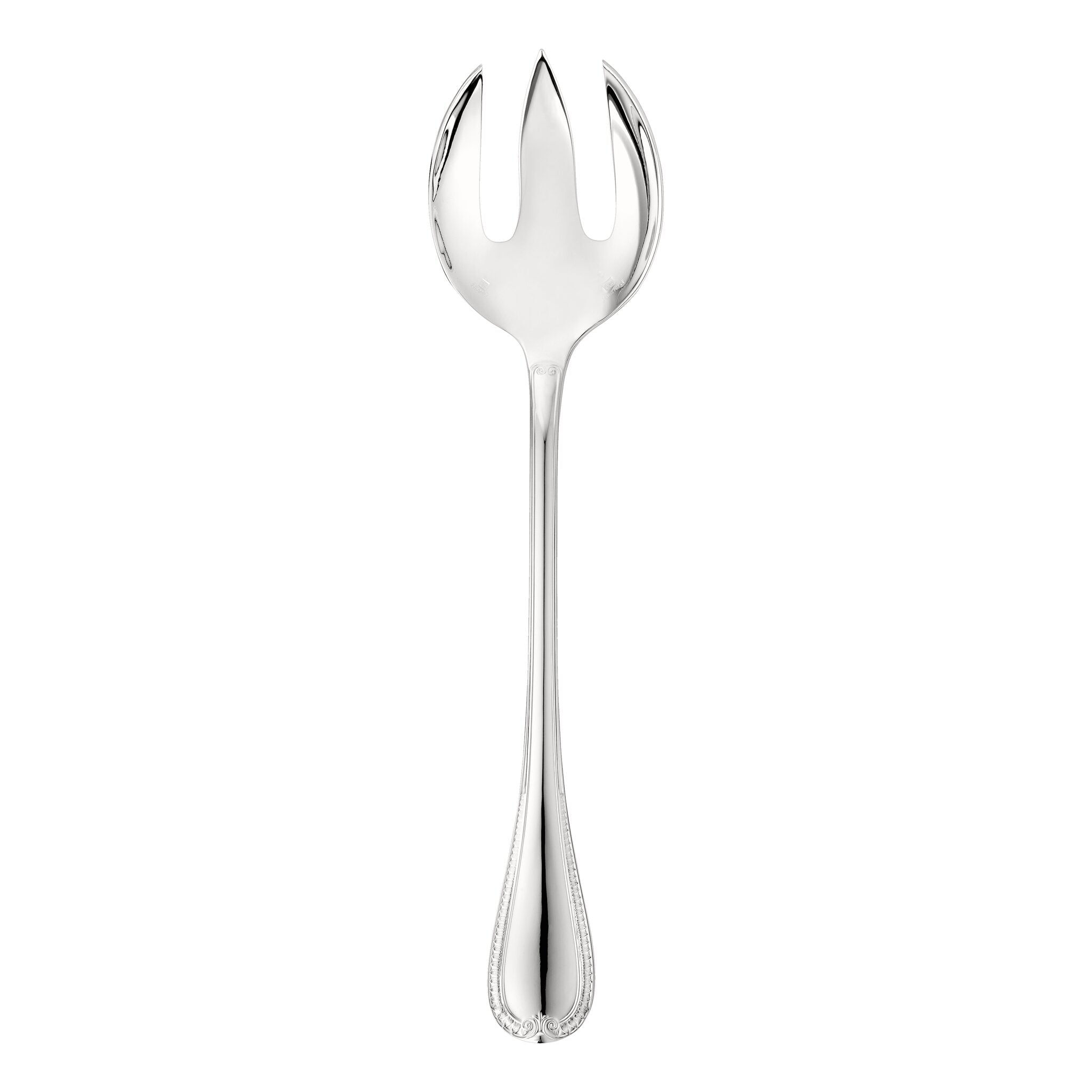 Christofle Malmaison Silver-Plated Salad Serving Fork in silver-plate on a white background