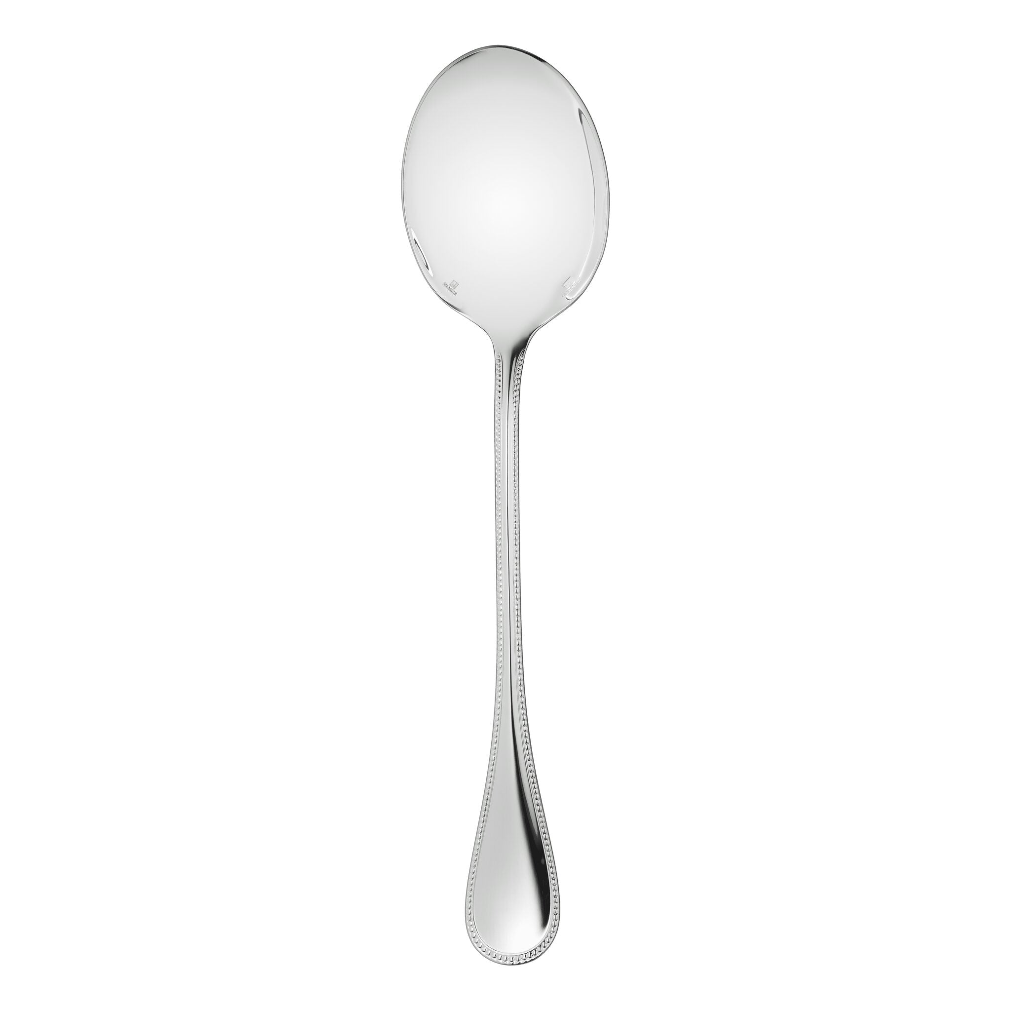 Christofle Perles Silver-Plated Salad Serving Spoon in silver-plate on a white background