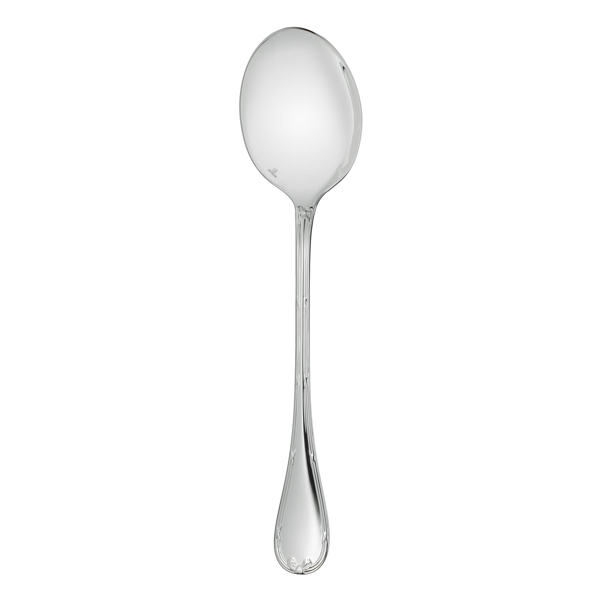 Christofle Rubans Silver-Plated Salad Serving Spoon in silver-plate on a white background