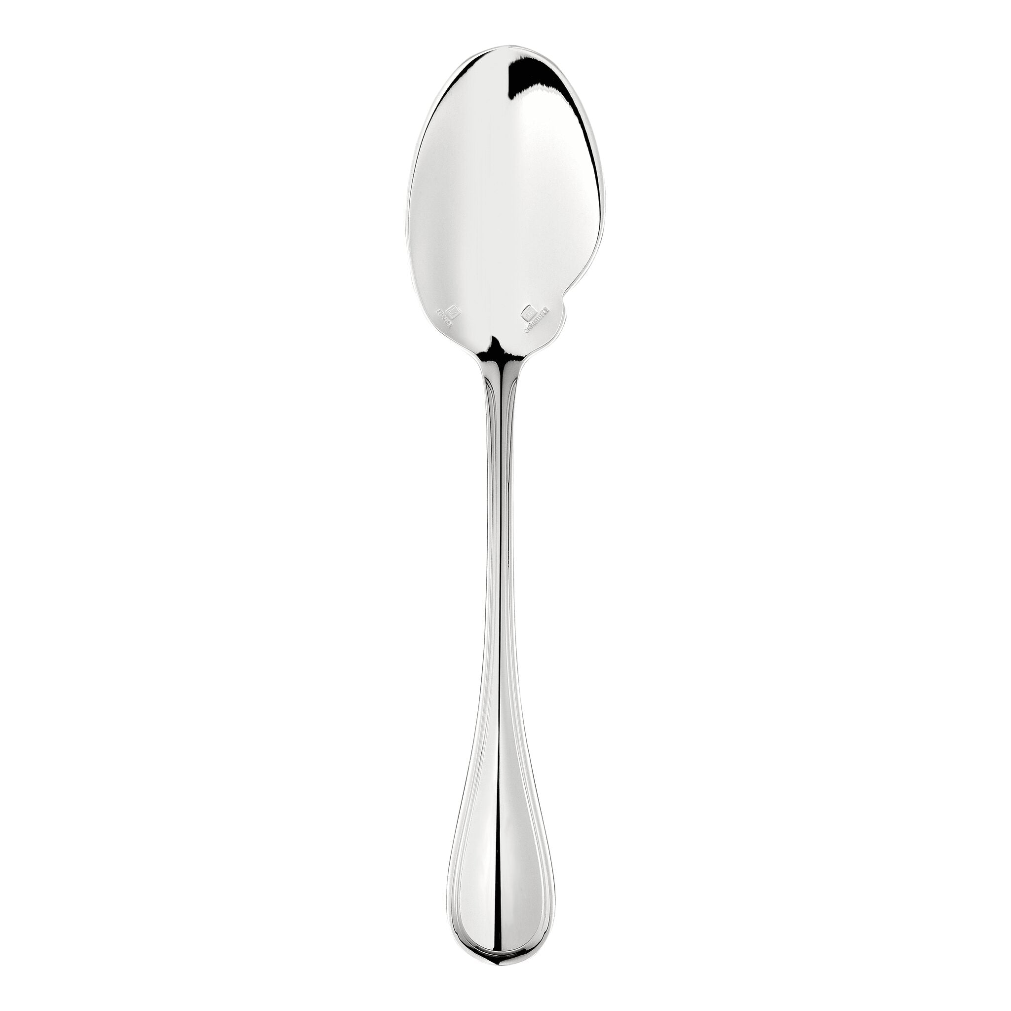 Christofle Albi Silver-Plated Sauce Spoon in silver-plate on a white background