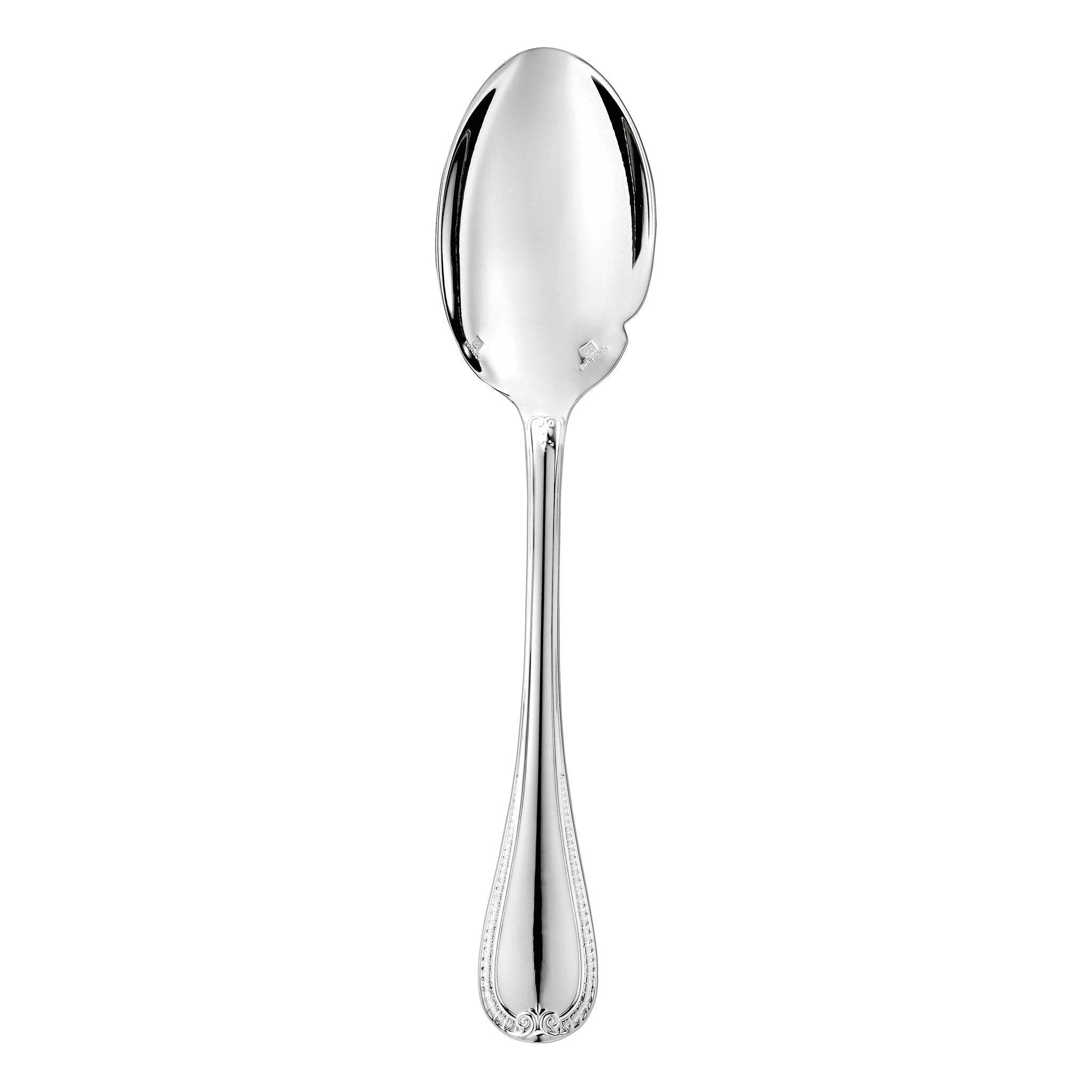 Christofle Malmaison Silver-Plated Sauce Spoon in silver-plate on a white background