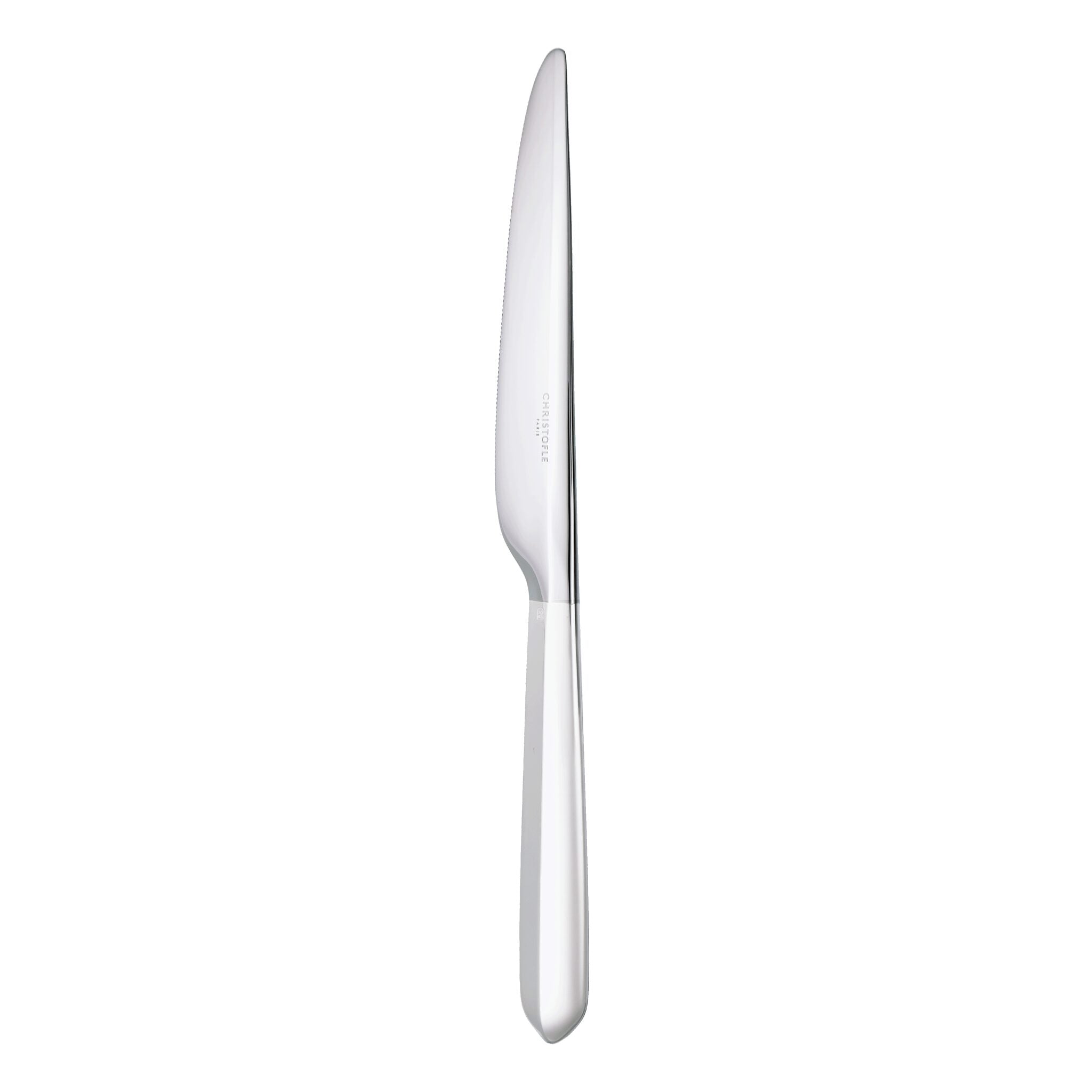 Christofle Infini Silver-Plated Dinner Knife in silver-plate on a white background