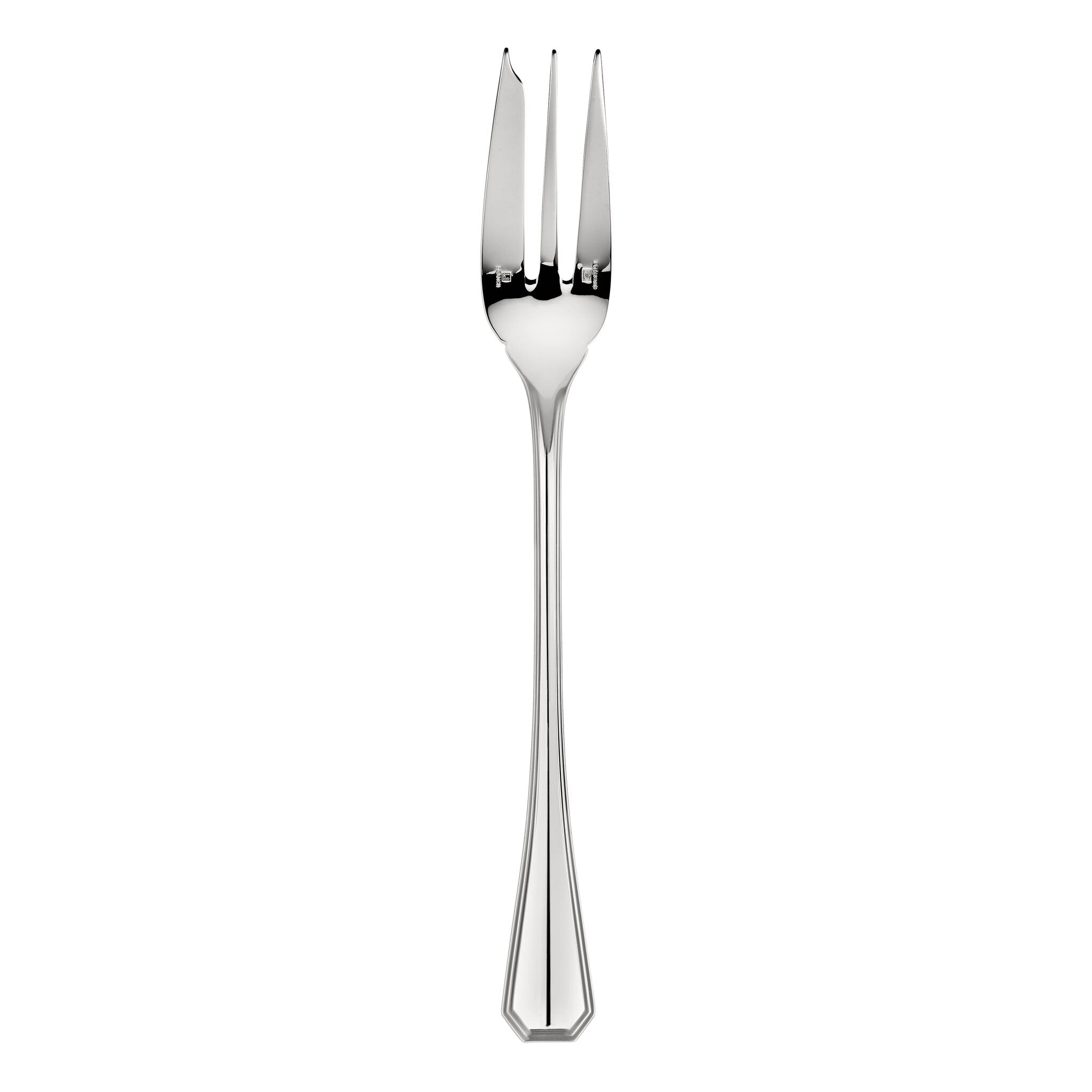 Christofle America Silver-Plated Serving Fork in silver-plate on a white background