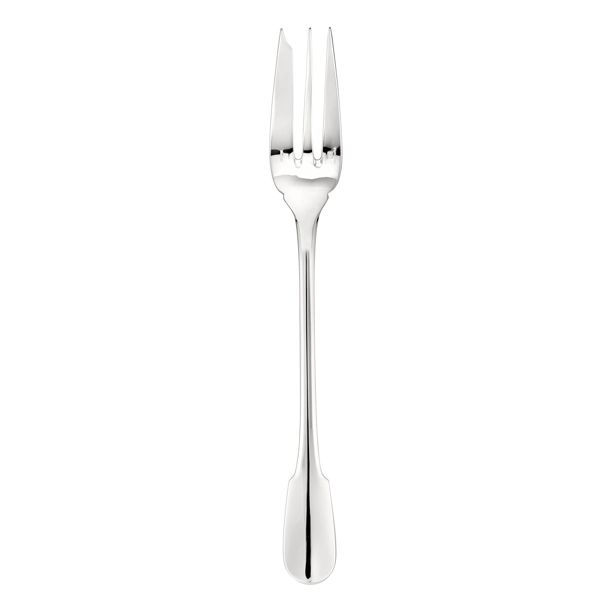 Christofle Cluny Silver-Plated Serving Fork in silver-plate on a white background