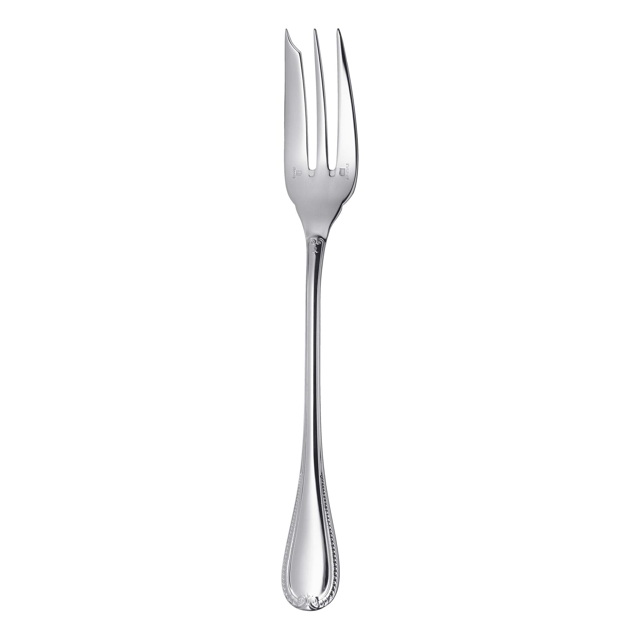 Christofle Malmaison Silver-Plated Serving Fork in silver-plate on a white background