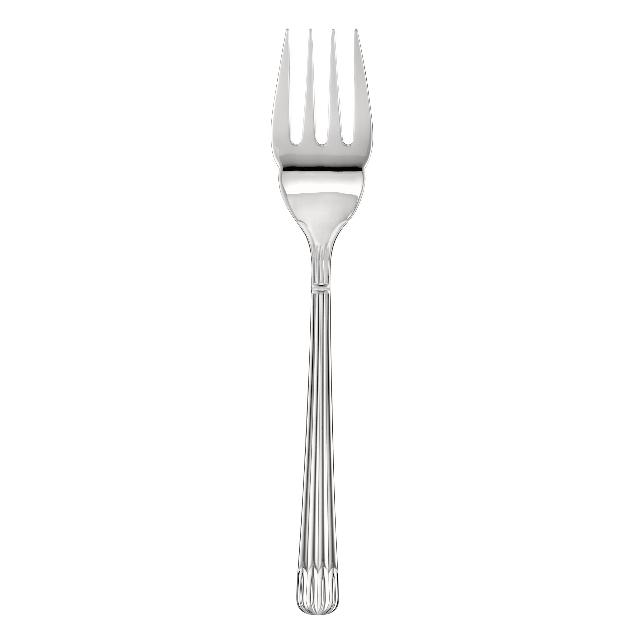 Christofle Osiris Stainless Steel Serving Fork in stainless steel on a white background