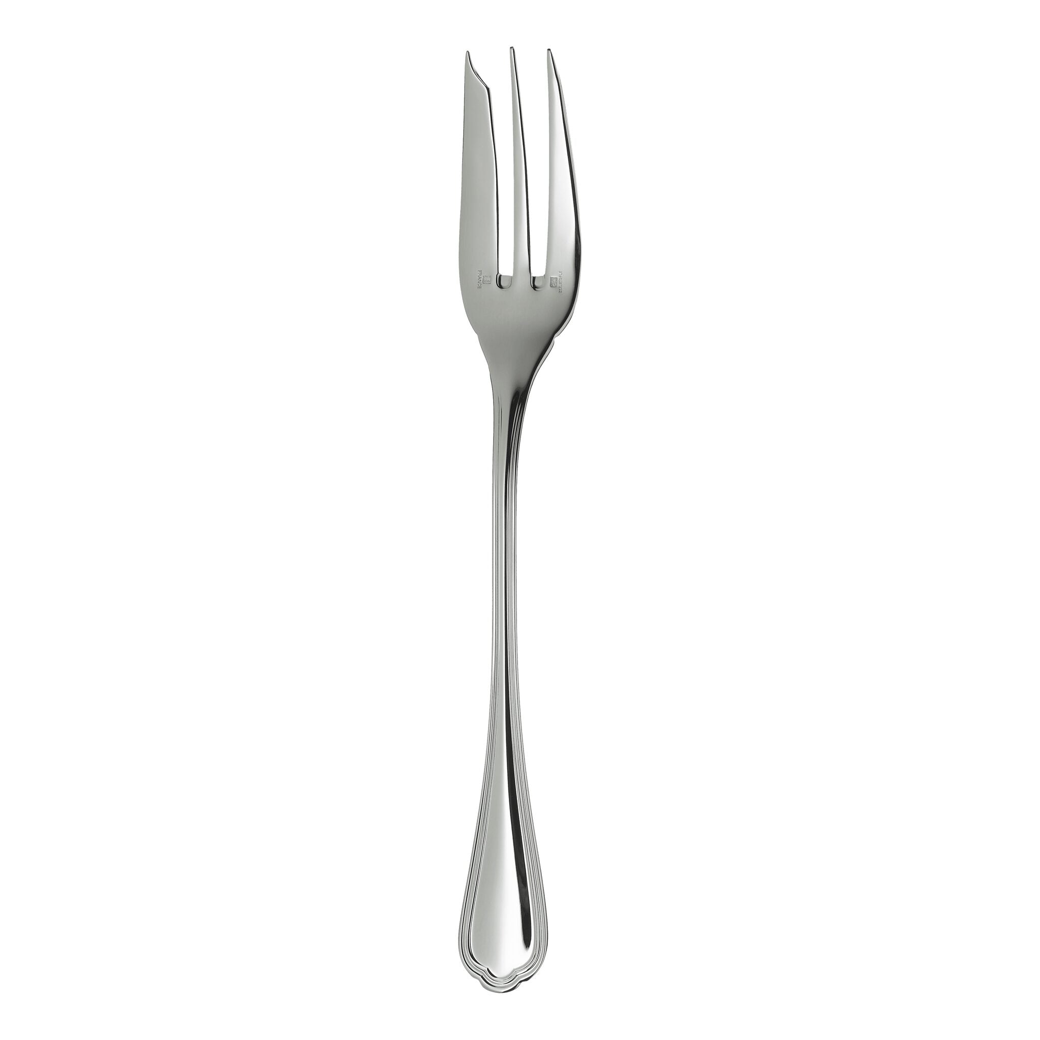 Christofle Spatours Silver-Plated Serving Fork in silver-plate on a white background