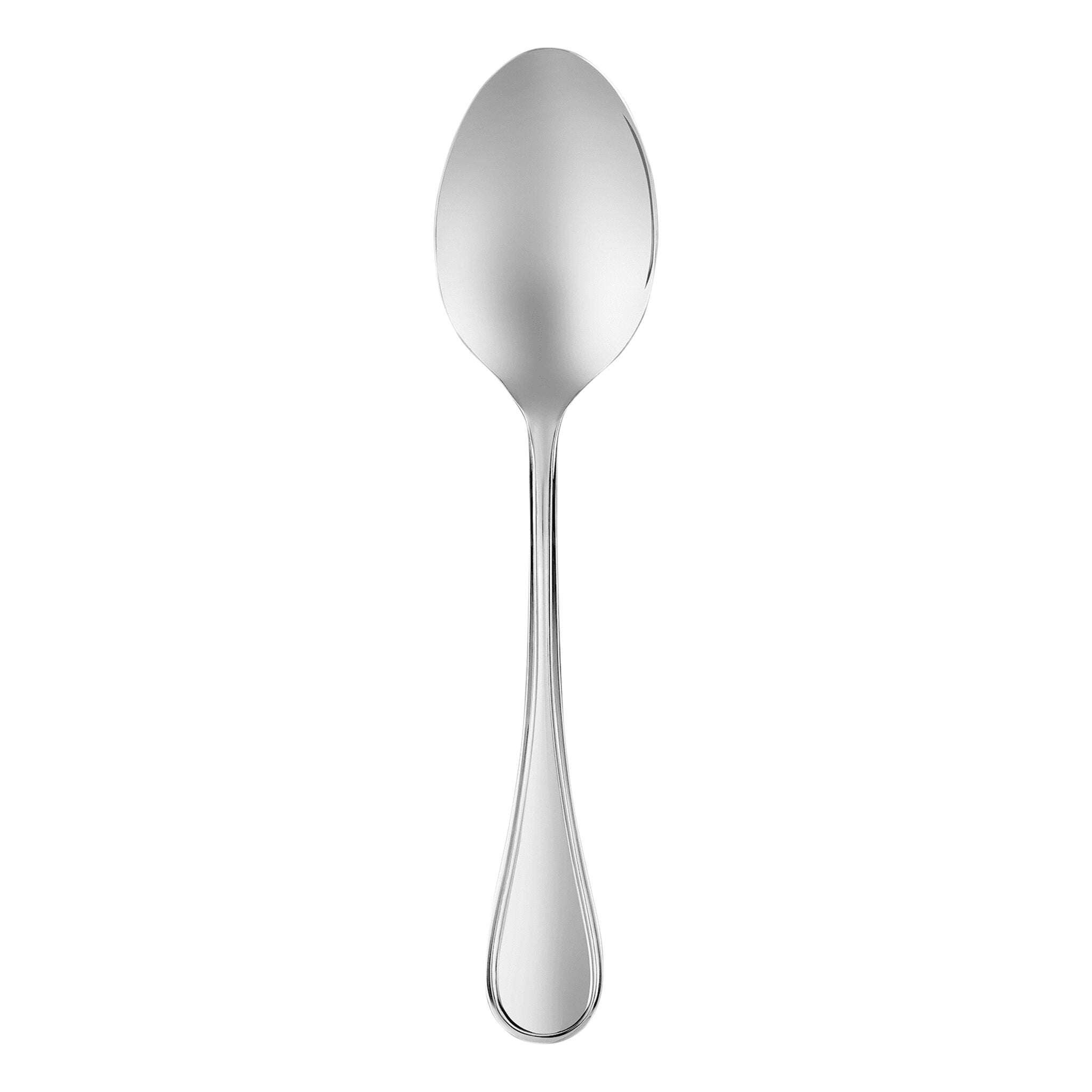 Christofle Albi Stainless Steel Serving Spoon in stainless steel on a white background