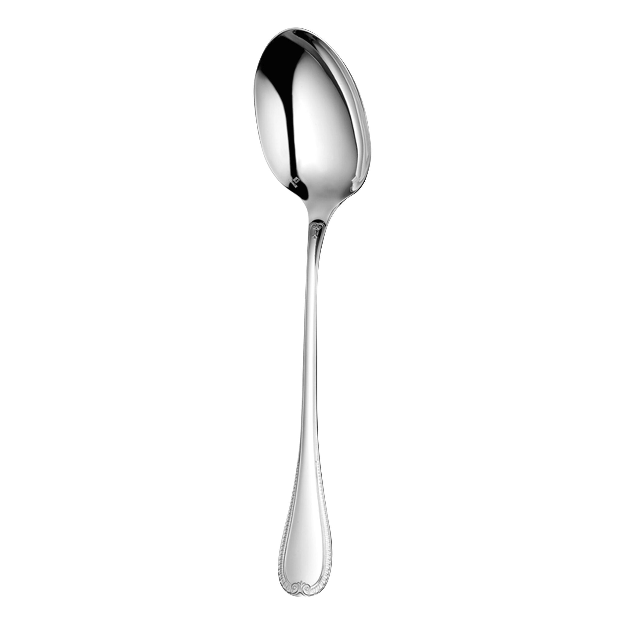Christofle Malmaison Sterling Silver Serving Spoon in sterling silver on a white background
