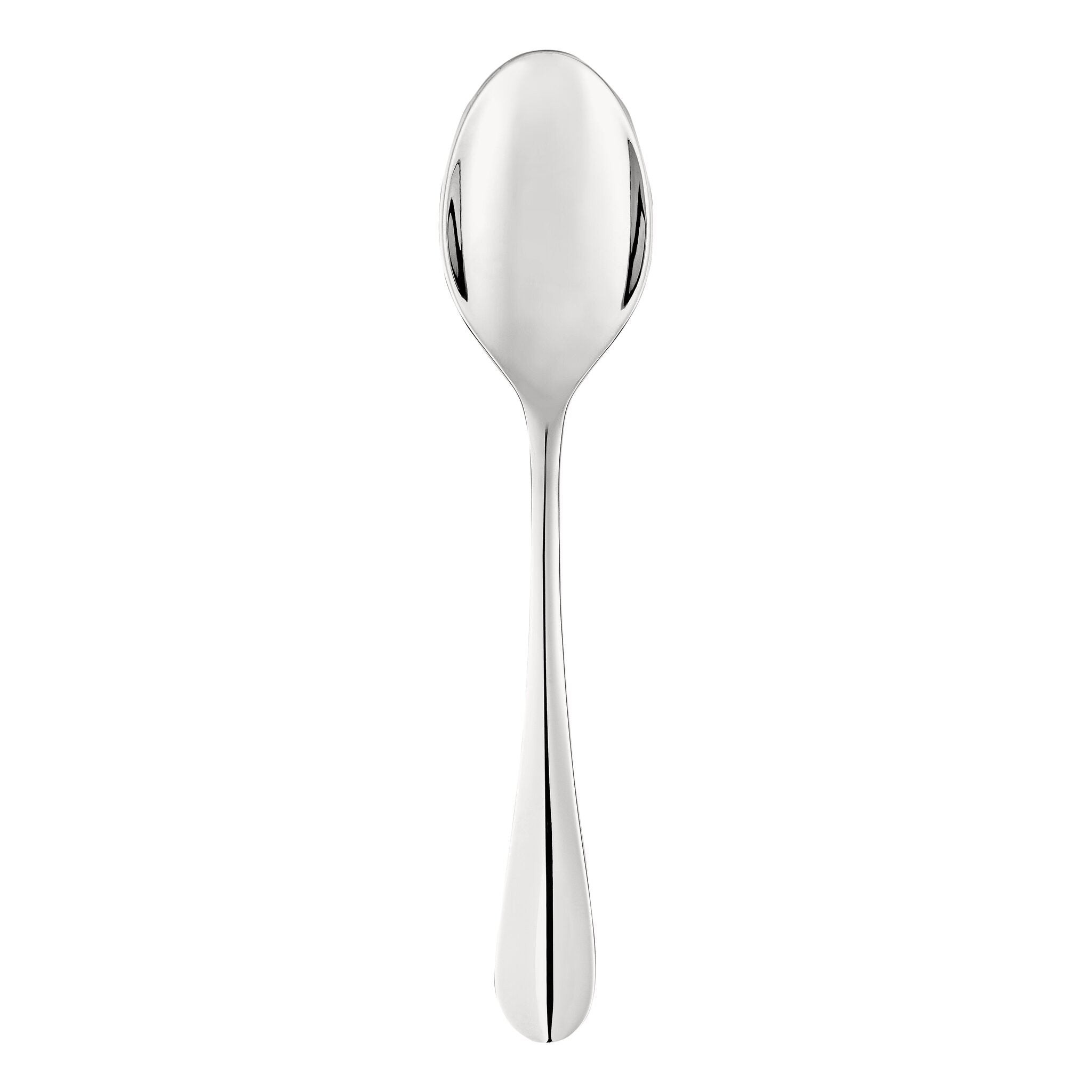 Christofle Origine Stainless Steel Serving Spoon in stainless steel on a white background