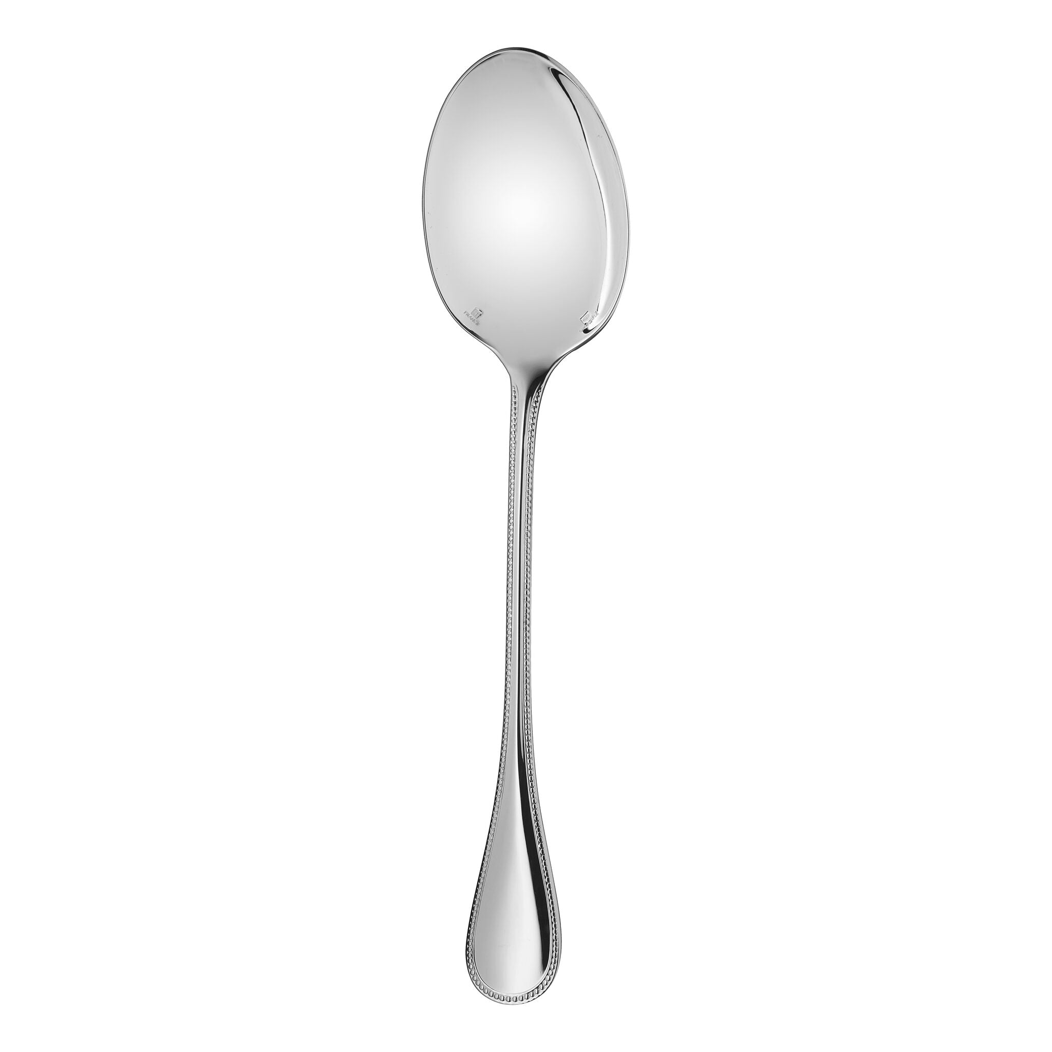 Christofle Perles Silver-Plated Serving Spoon in silver-plate on a white background
