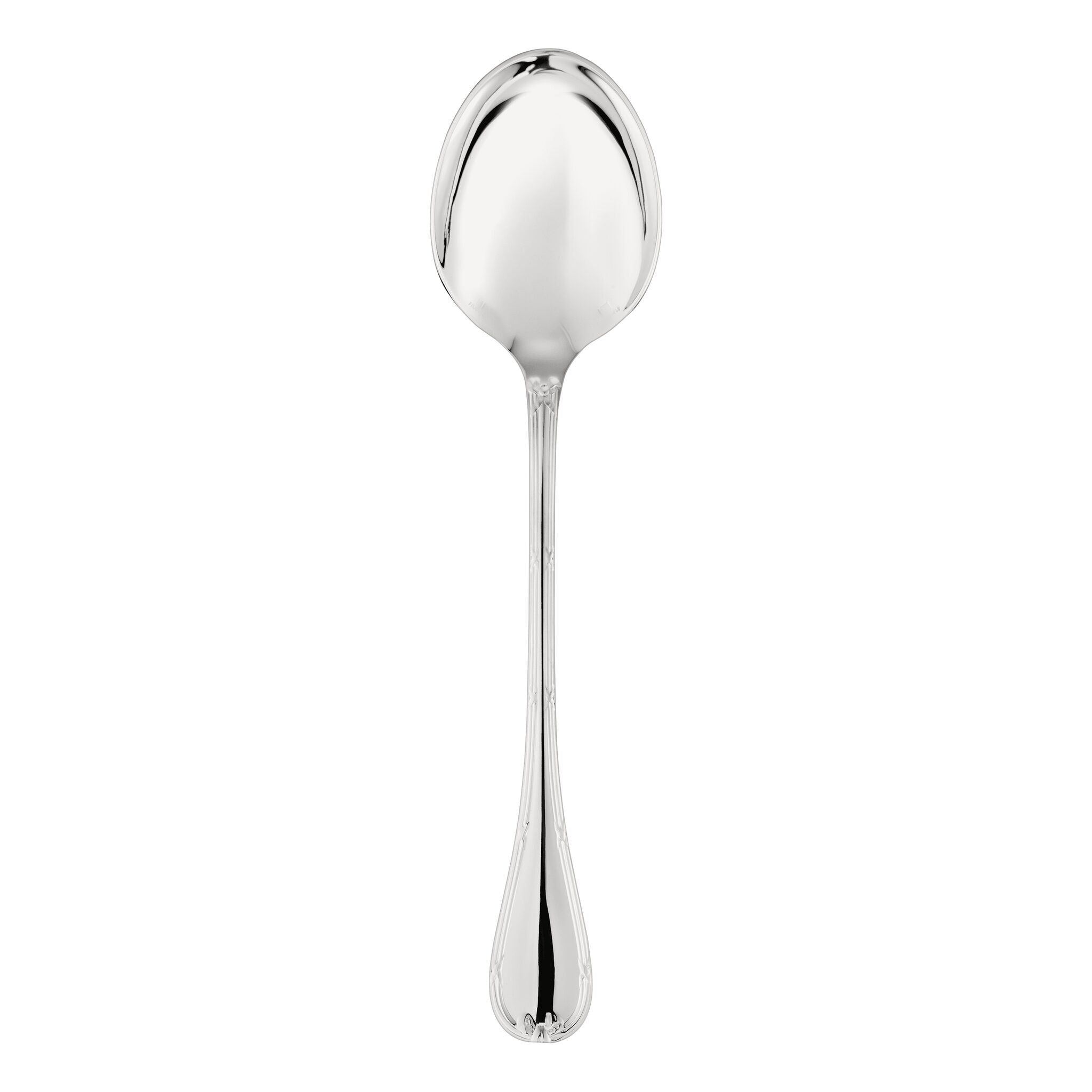 Christofle Rubans Silver-Plated Serving Spoon in silver-plate on a white background
