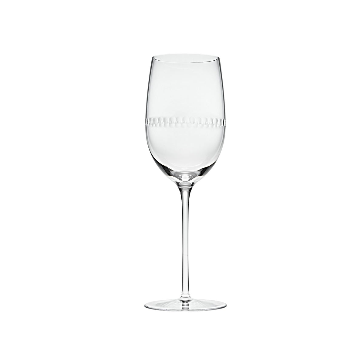 Christofle Perles Crystal Stemmed Water Glass Set of 2 on a white background