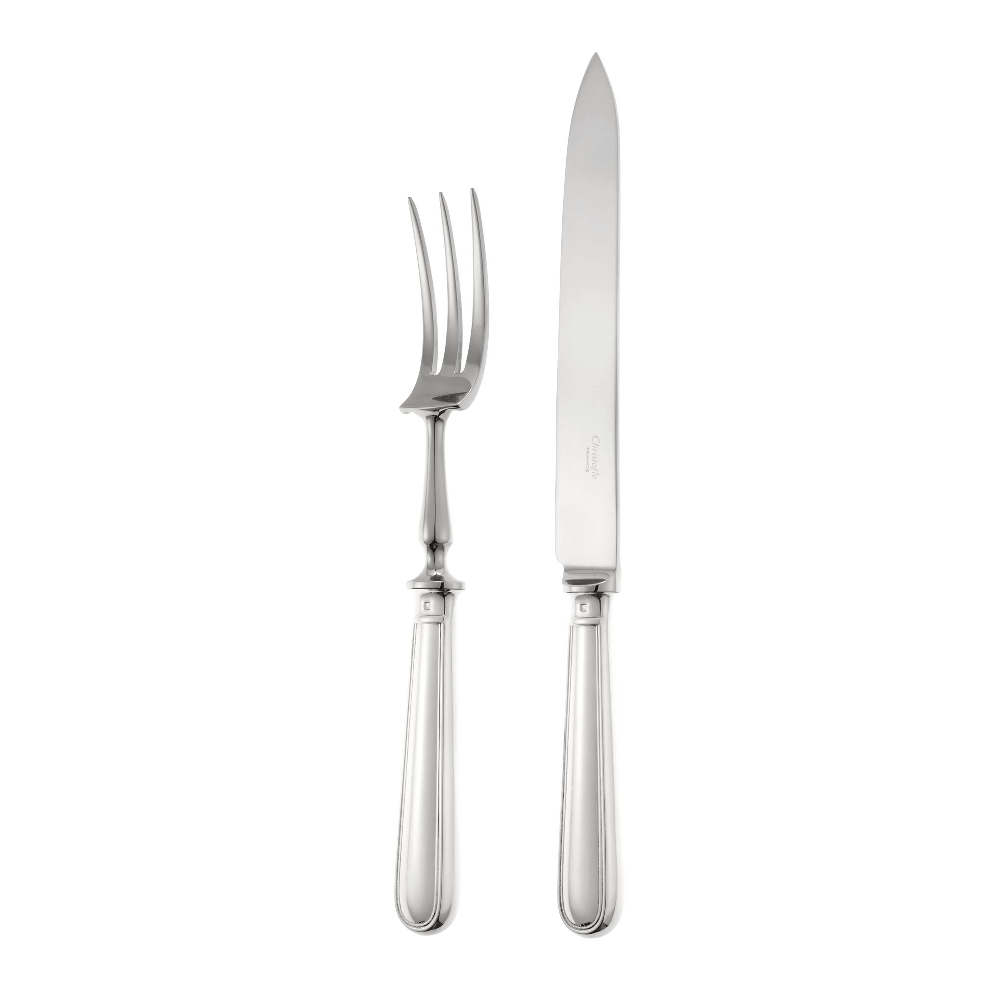 Christofle Albi Silver-Plated Carving Piece Set in silver-plate on a white background