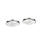 Christofle Two Porcelain Coasters Platinum Finish in porcelain on a white background